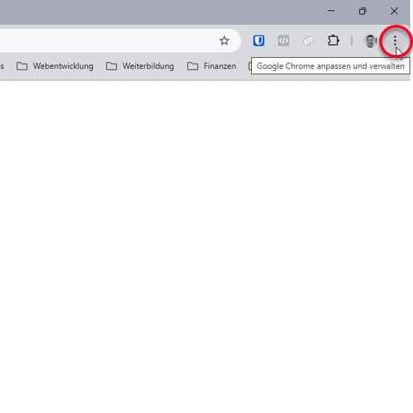 Einstellungen in Chrome öffnen